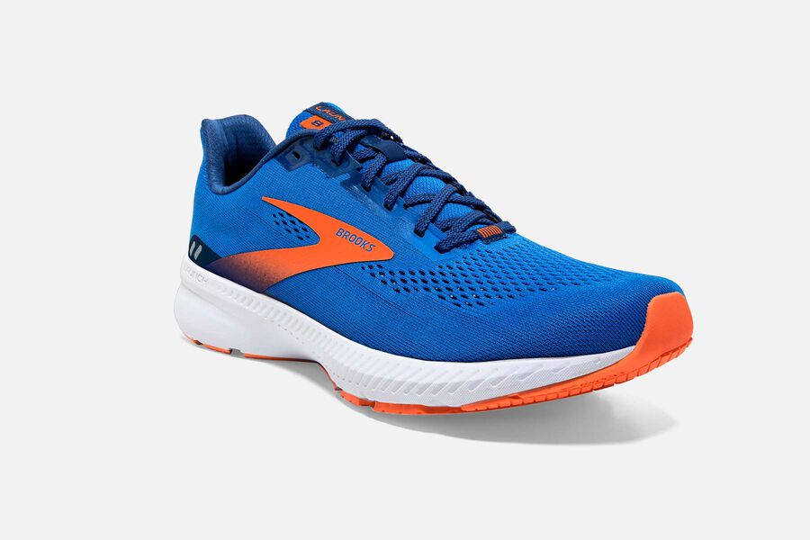 Brooks Launch 8 Road Running Shoes Mens - Blue/Orange - YRNUZ-3965